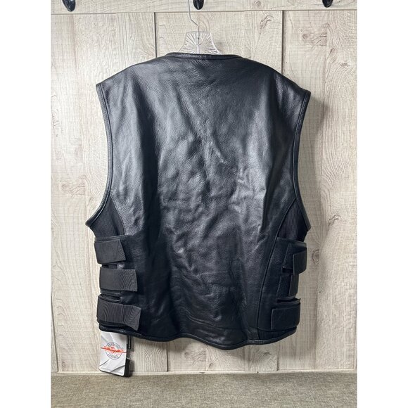 Milwaukee Leather MLM3500 Mens L Black Rider Biker Leather Vest Motorcycle - Picture 2 of 9